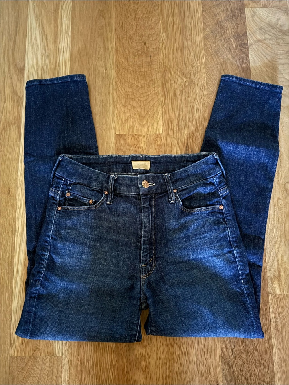 MOTHER - The Looker high waist petite - Dark Wash High-Rise Skinny Jeans